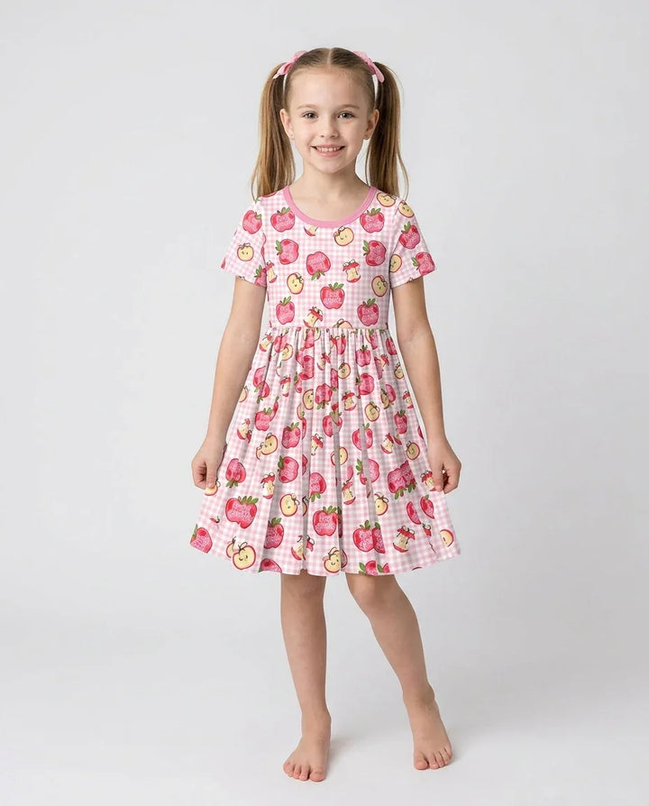 Custom School Grade Apple Days Bamboo Twirl Dress