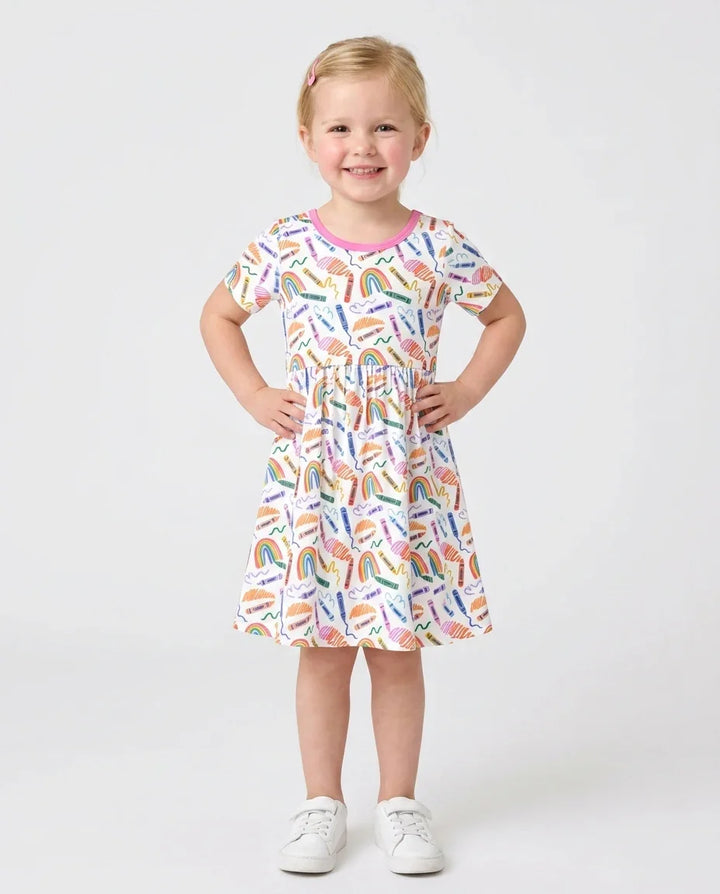 Crayon Chaos Bamboo Twirl Dress