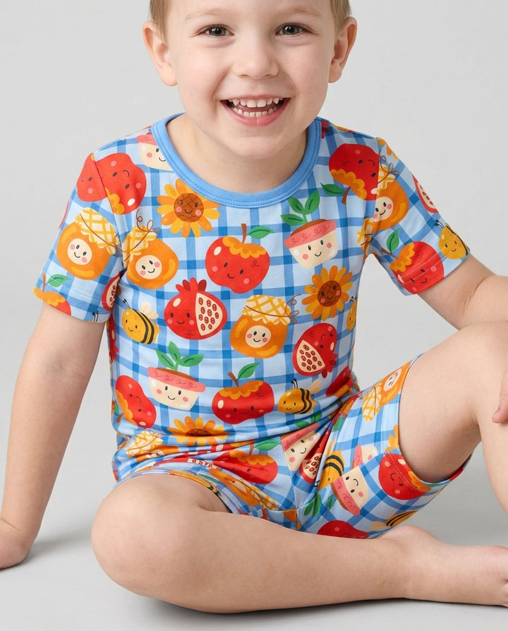 Sweet New Year Bamboo Two Piece Short Sleeve Shorts Pajama Set