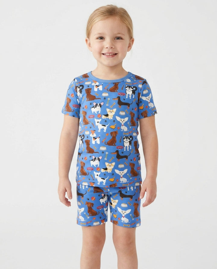 Dapper Dogs Bamboo Two Piece Short Sleeve Shorts Pyjamas Set