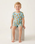 Pizza Doodle Bamboo Two-Piece Short Sleeve Shorts Pajama Set