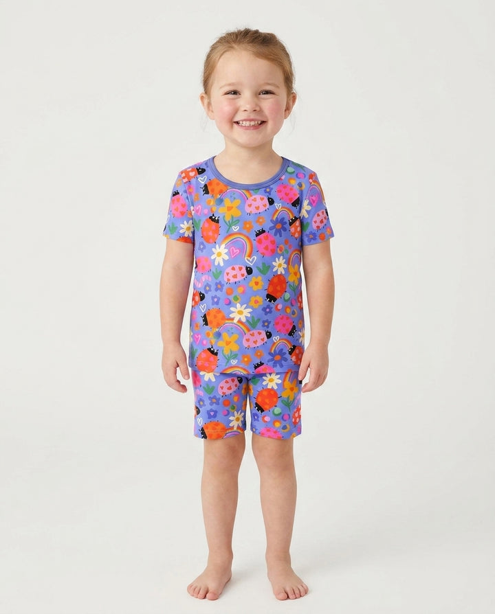 Lady Bugs Bamboo Two Piece Short Sleeve Shorts Pyjamas Set