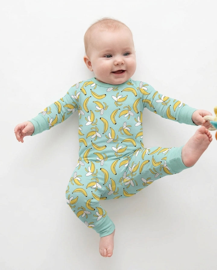 Bananas Bamboo Crescent Zippered Romper