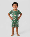 Green Farm Animals Bamboo Two Piece Short Sleeve Shorts Pyjamas Set