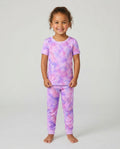 Purple Watercolor Bamboo Two-Piece Short Sleeve Pyjamas Set