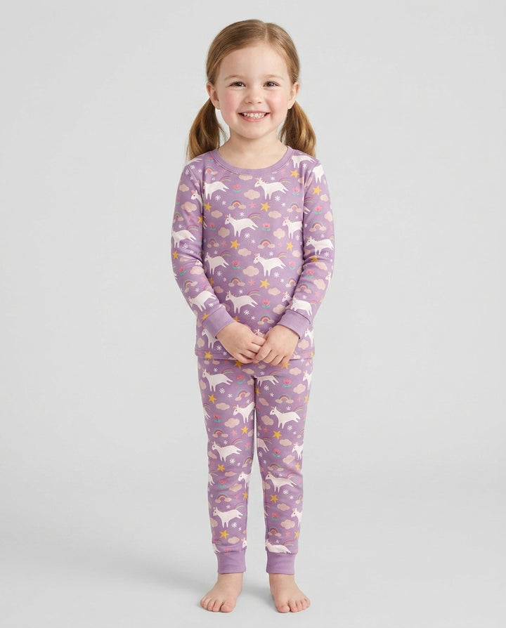 Purple Unicorns Bamboo Two Piece Pyjamas Set