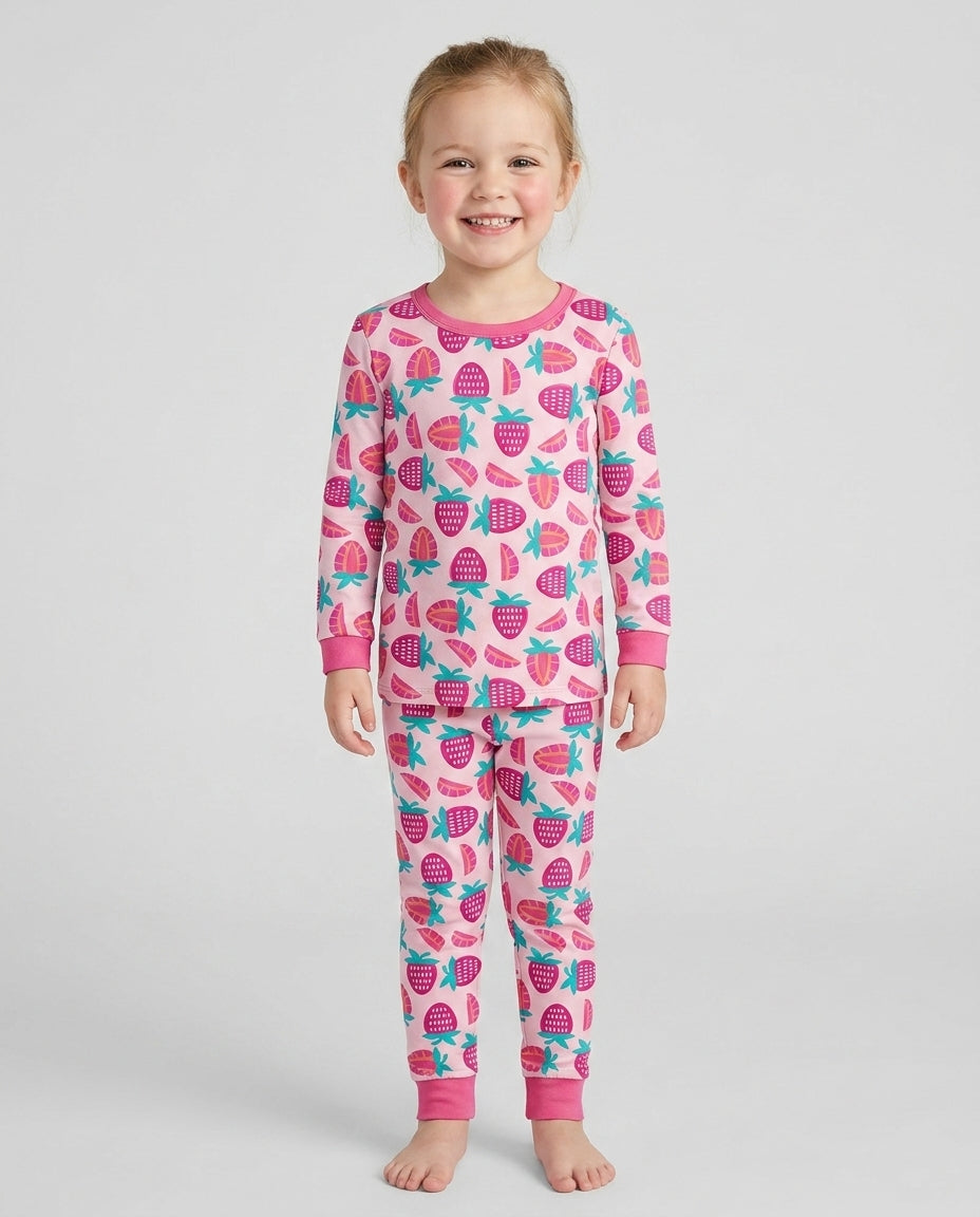 Sweet Strawberries Bamboo Two Piece Pyjamas Set