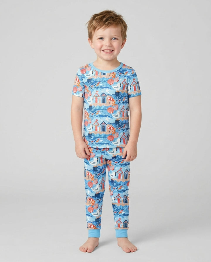 Little Beach Day Bamboo Two Piece Short Sleeve Pajama Set