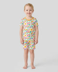 Summer Sunshine Bamboo Two Piece Short Sleeve Shorts Pyjamas Set