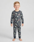 Navy Jurassic Jungle Bamboo Two Piece Pyjamas Set