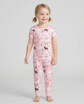 Pink Farm Animals Bamboo Two Piece Short Sleeve Pyjamas Set