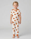 Orange Basketball Bamboo Two Piece Short Sleeve Pyjamas Set