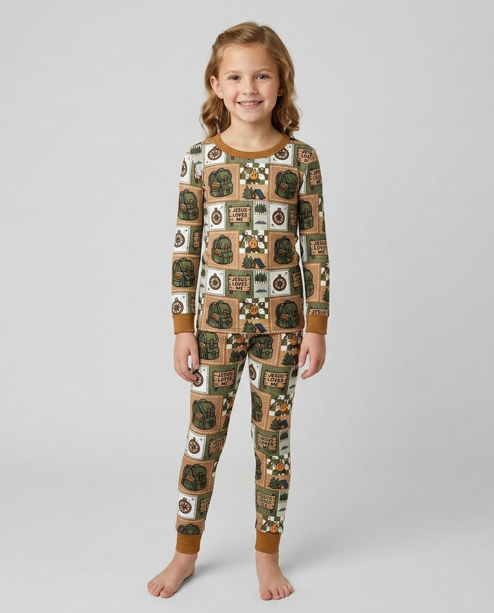 Template Bamboo Two Piece Long Sleeve Pyjamas Set