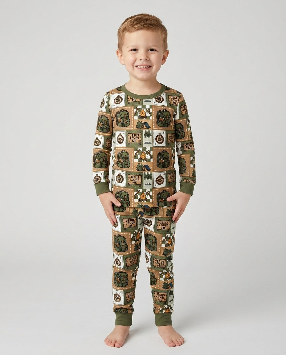 Template Bamboo Two Piece Long Sleeve Pyjamas Set