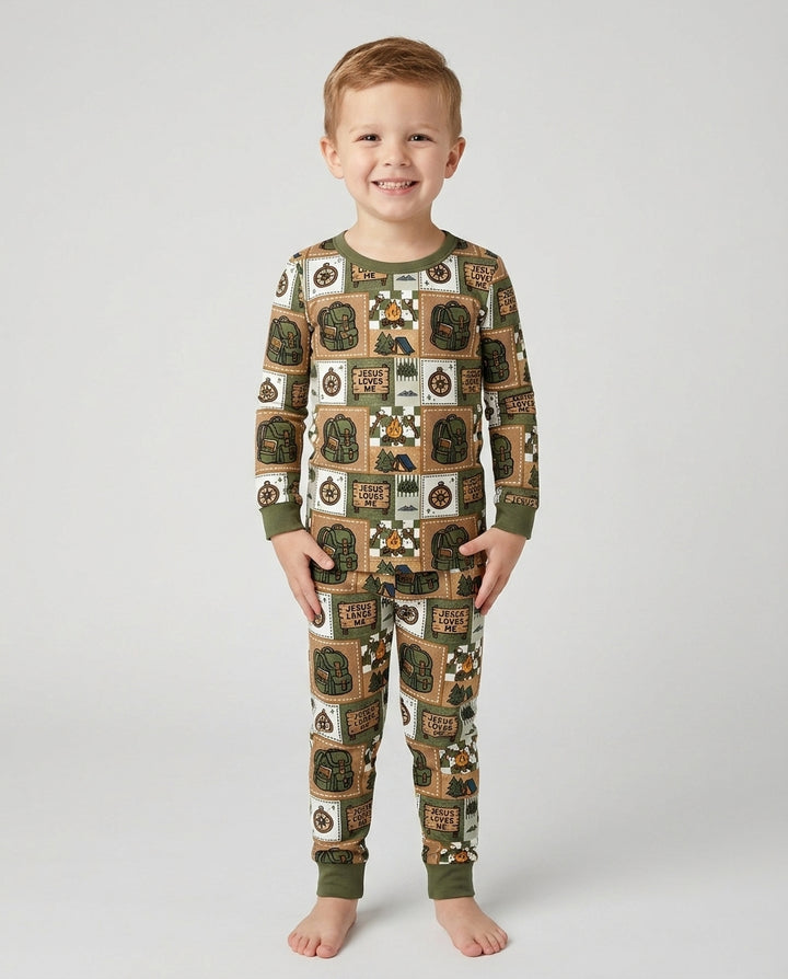 Template Bamboo Two Piece Long Sleeve Pyjamas Set