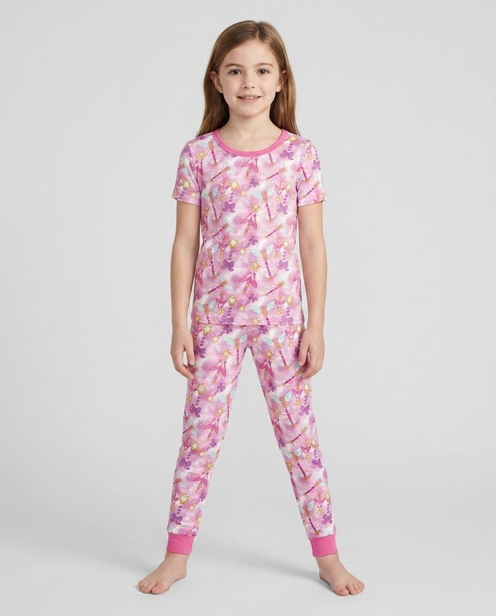 Kawaii Magical Girl Wand Bamboo Two Piece Short Sleeve Pajama Set