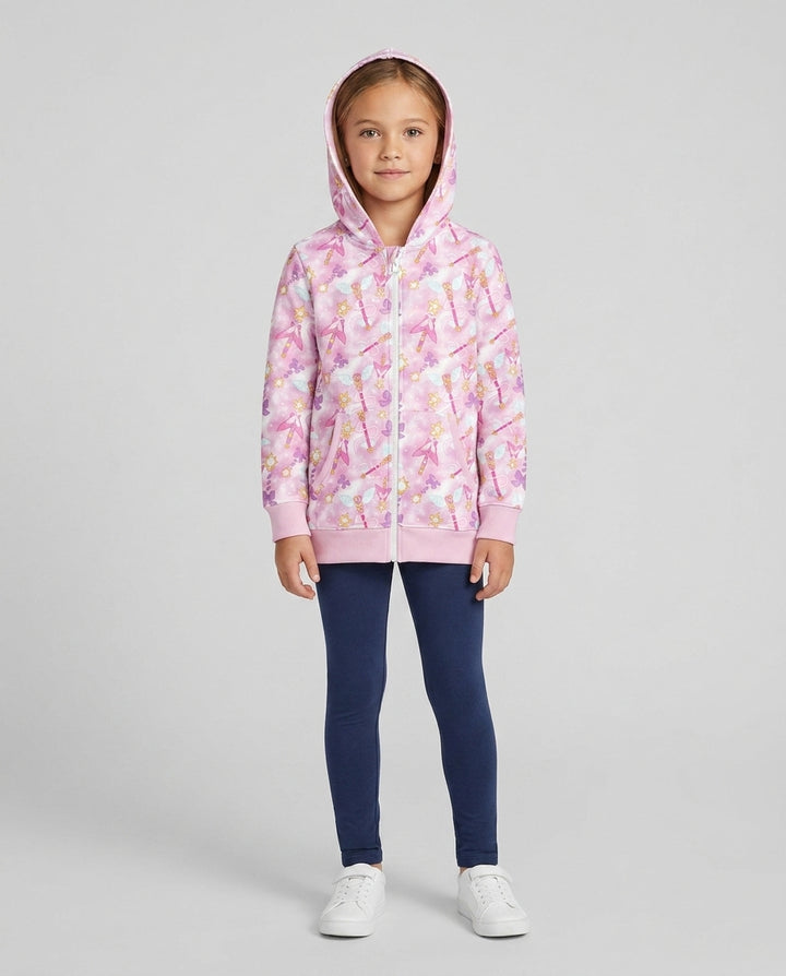 Kawaii Magical Girl Wand Bamboo Zip Hoodie