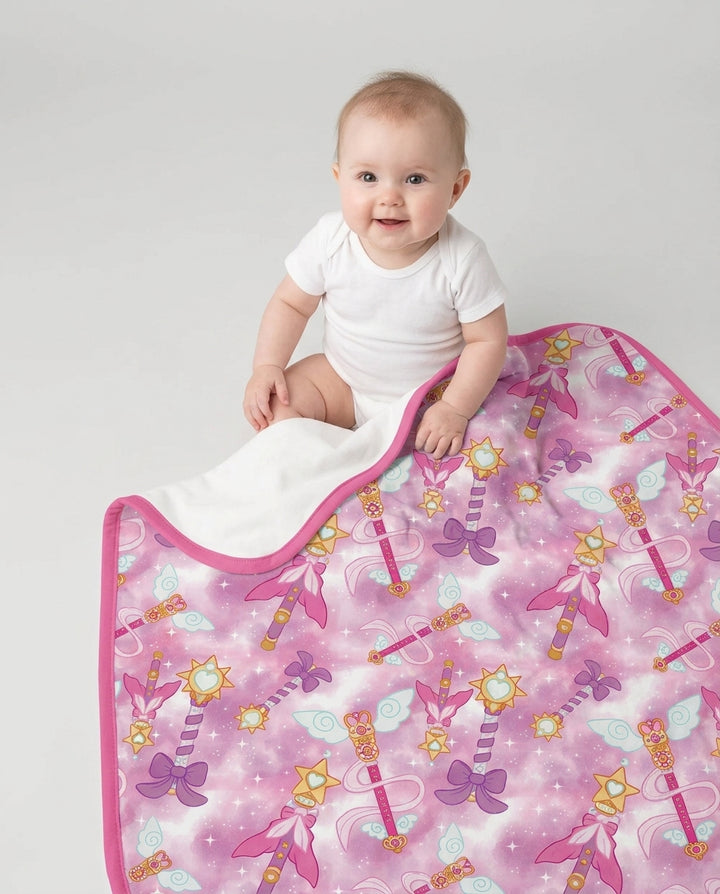 Kawaii Magical Girl Wand Bamboo Blanket