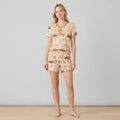 Farmhouse Fall Goose Family Matching Bamboo Women Short Sleeve Short Pajama Set