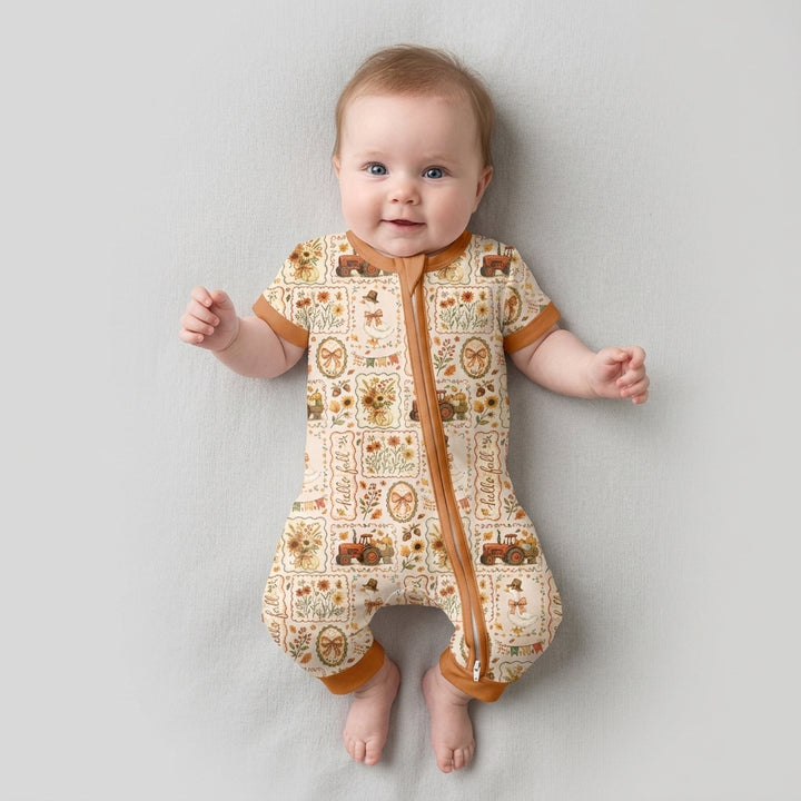 Farmhouse Fall Goose Family Matching Bamboo Shorty Zippy