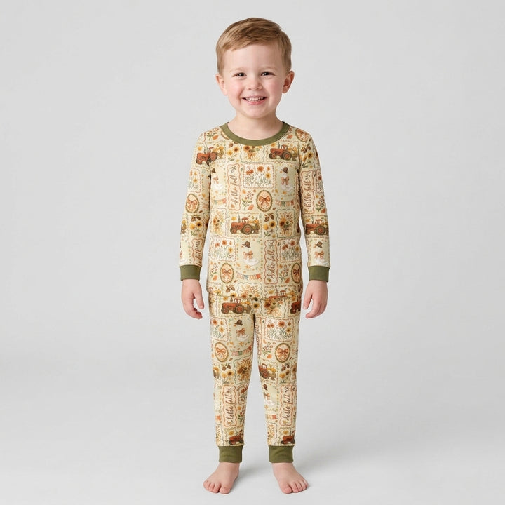 Template Bamboo Two Piece Long Sleeve Pyjamas Set