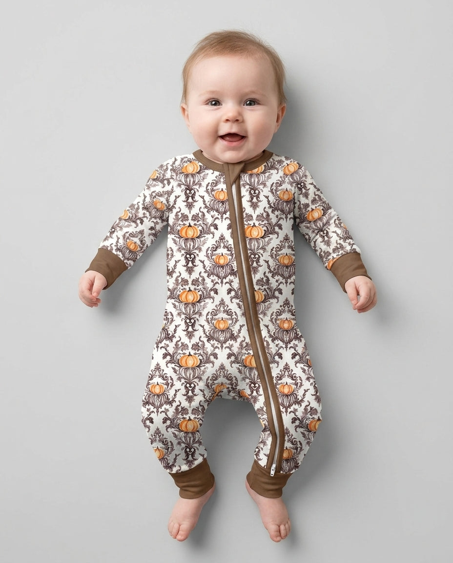 Pumpkin Toile Family Matching Bamboo Convertible Zippy