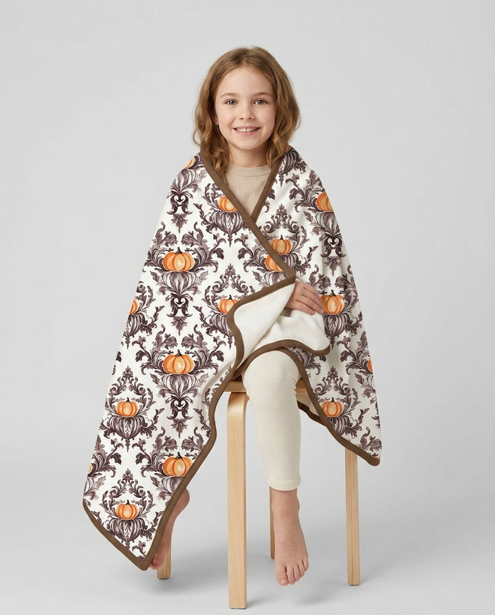 Pumpkin Toile Family Matching Bamboo Blanket