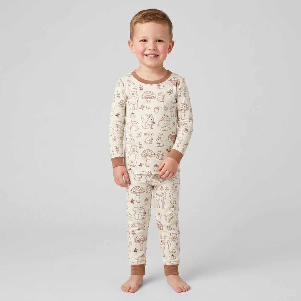 Template Bamboo Two Piece Long Sleeve Pyjamas Set