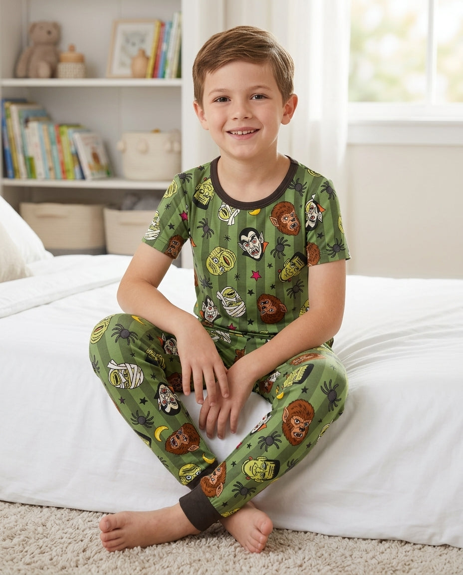 Creepy Crew Family Matching Bamboo Two Piece Short Sleeve Pajama Set
