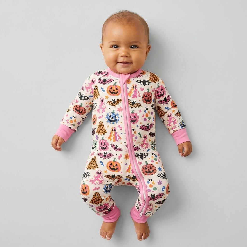 Funky Retro Ghosts Bamboo Convertible Zippy