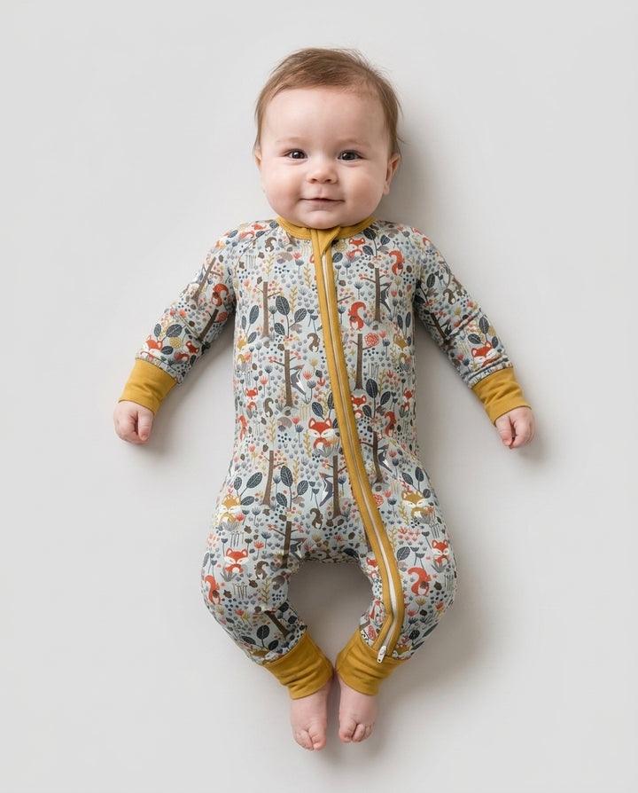 Rustic Woodland Foxes Bamboo Convertible Zippy