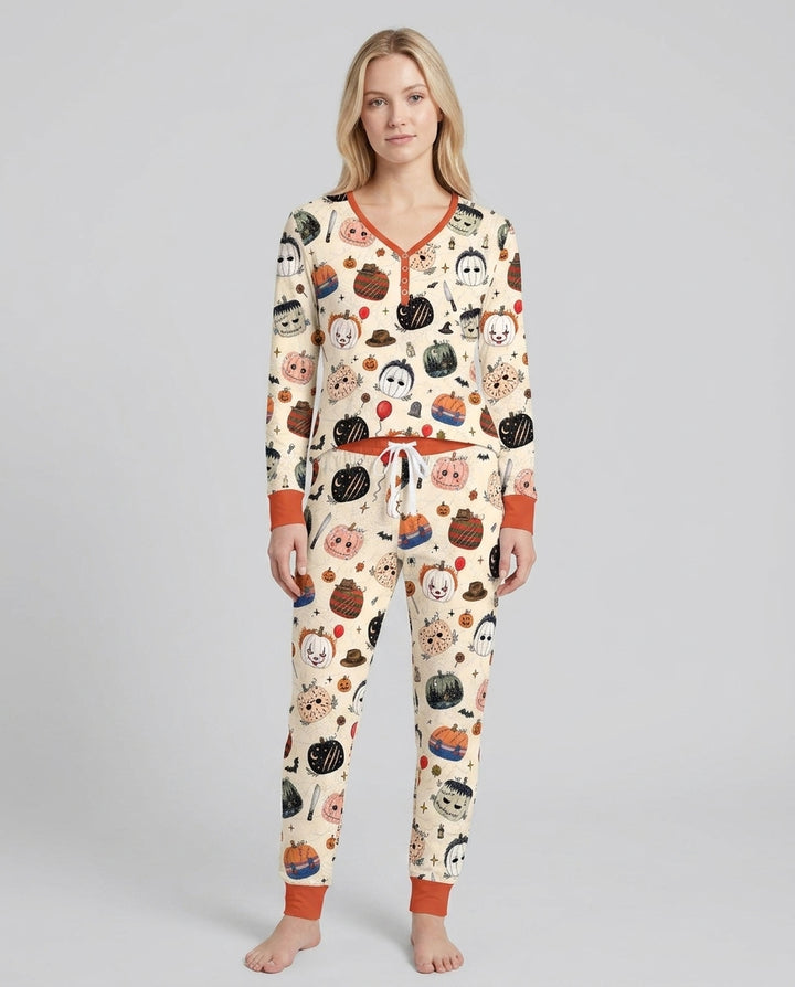 Horror Movie Pumpkins Bamboo Women Pajama Set