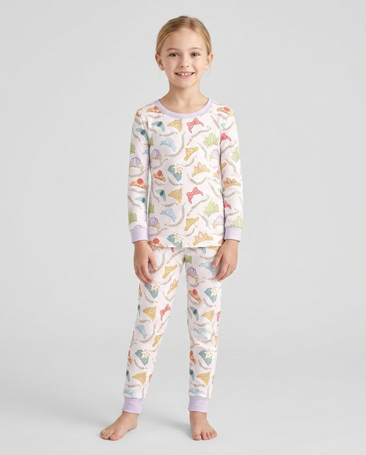 Princess Crowns Bamboo Two Piece Long Sleeve Pajama Set