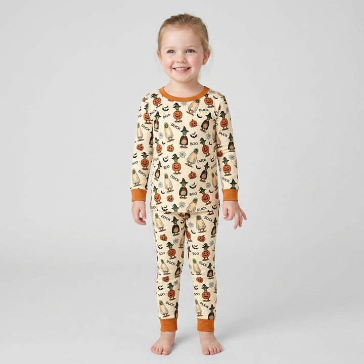 Duck Duck Boo Bamboo Two Piece Long Sleeve Pajama Set