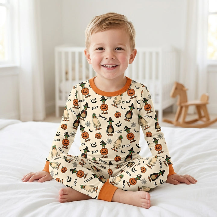 Duck Duck Boo Bamboo Two Piece Long Sleeve Pajama Set
