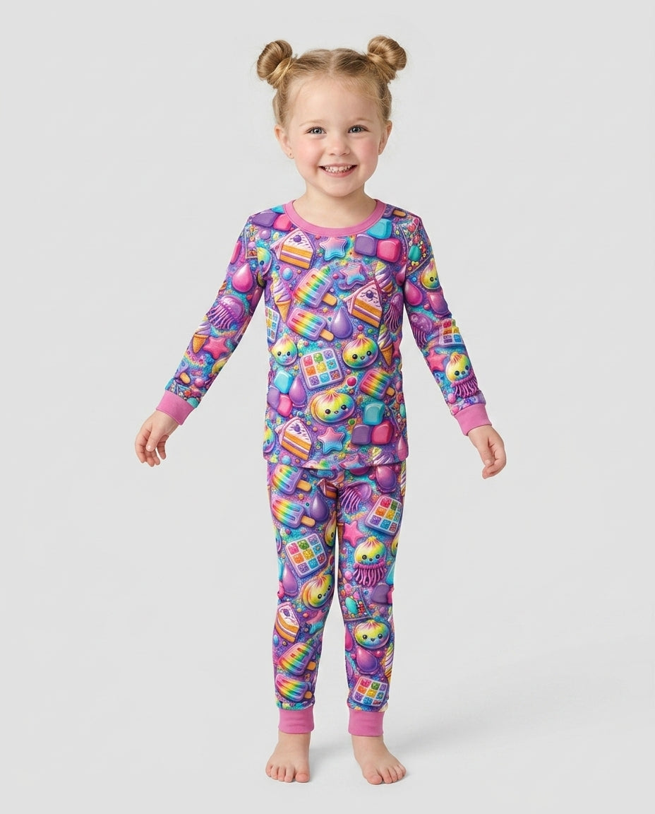 Squishy Party Bamboo Two Piece Long Sleeve Pajama Set