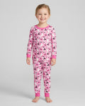 Cute Pink Halloween Ghost Pumpkin Witch Bamboo Two Piece Long Sleeve Pajama Set