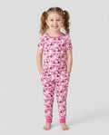 Cute Pink Halloween Ghost Pumpkin Witch Bamboo Two Piece Short Sleeve Pajama Set
