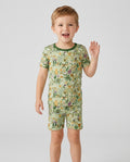 Boho Witchy Celestial Magic Floral Bamboo Two Piece Short Sleeve Shorts Pajama Set