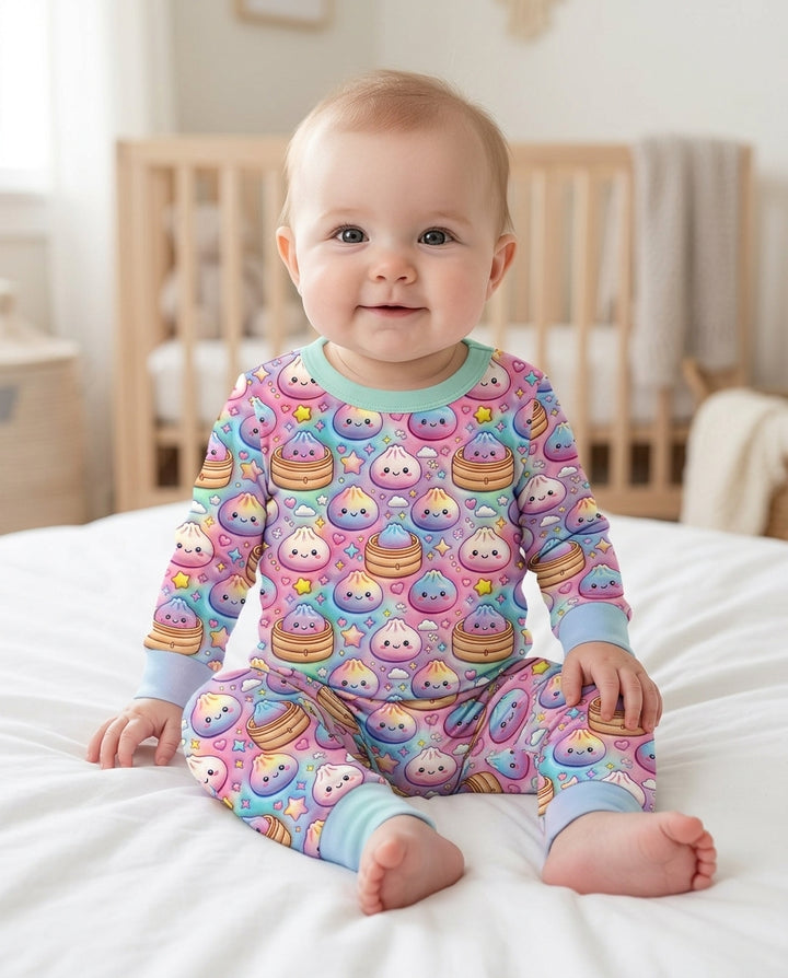 Glitter Dumpling Galaxy Bamboo Two Piece Long Sleeve Pajama Set