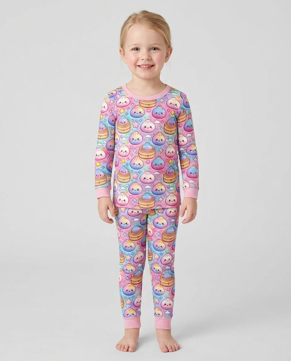 Glitter Dumpling Galaxy Bamboo Two Piece Long Sleeve Pajama Set