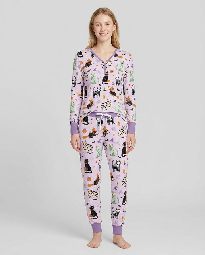Spooky Cat Squad Bamboo Women Pajama Set