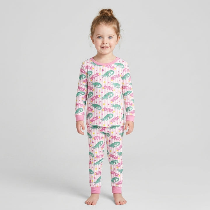 Later Gator After A While Crocodile Bamboo Two Piece Long Sleeve Pajama Set