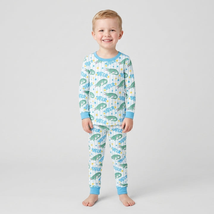 Later Gator After A While Crocodile Bamboo Two Piece Long Sleeve Pajama Set