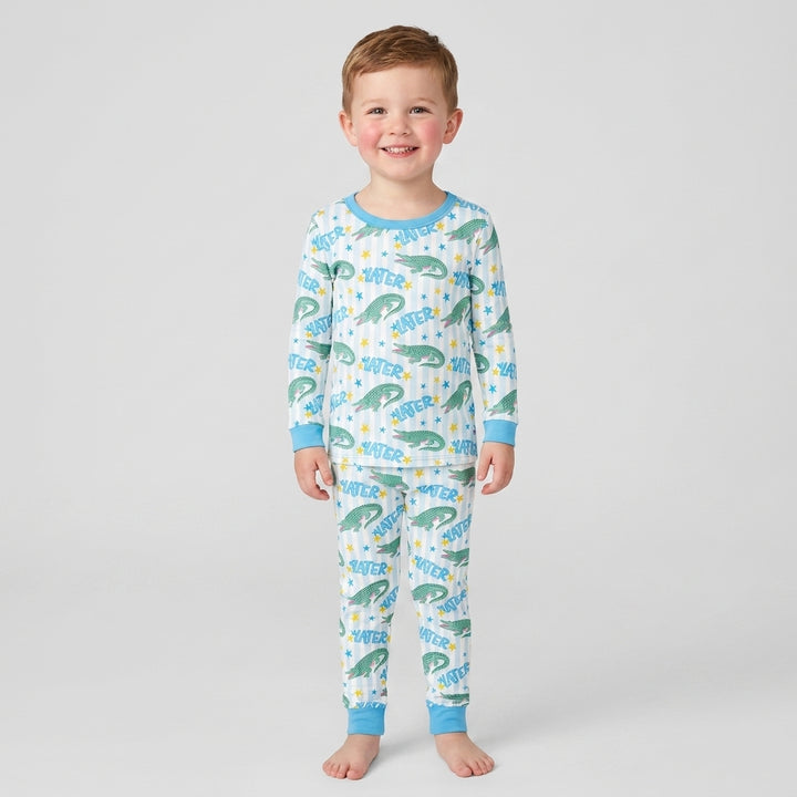 Later Gator After A While Crocodile Bamboo Two Piece Long Sleeve Pajama Set