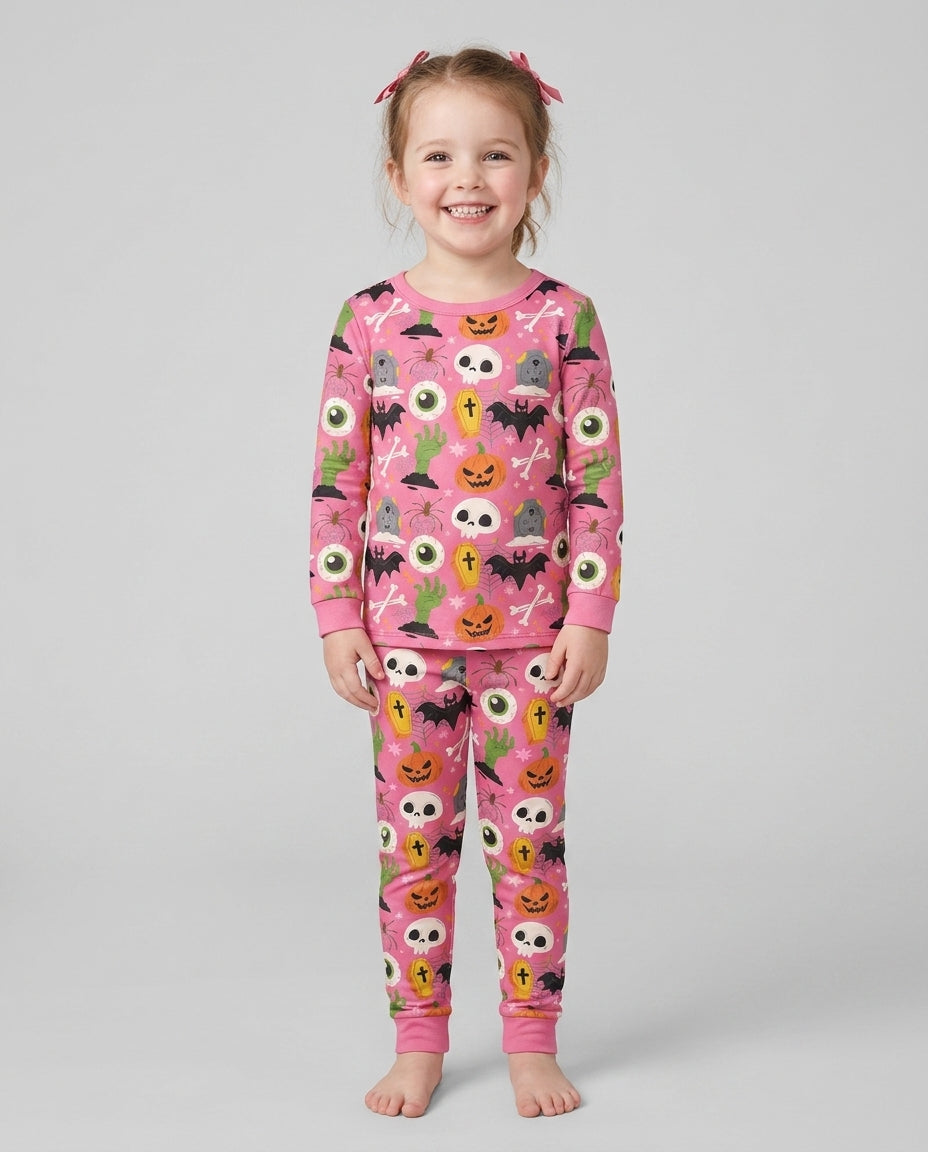 Little Monsters Bamboo Two Piece Long Sleeve Pyjamas Set For Halloween