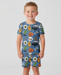 Little Monsters Bamboo Two Piece Short Sleeve Shorts Pyjamas Set For Halloween