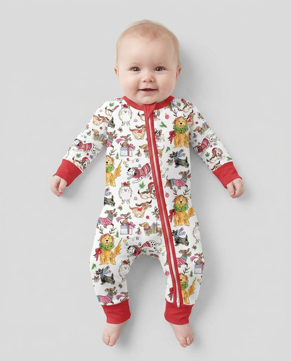 Festive Christmas Pups Bamboo Convertible Zippy