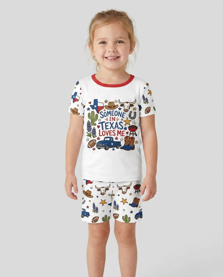 Template Bamboo Two Piece Short Sleeve Shorts Pyjamas Set