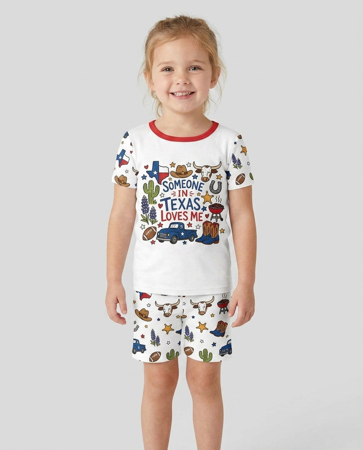 Template Bamboo Two Piece Short Sleeve Shorts Pyjamas Set